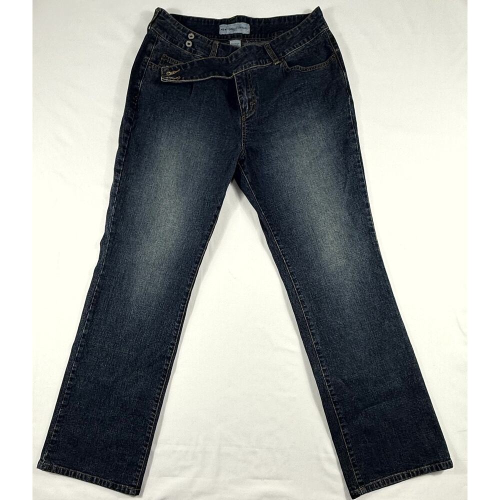 NYC women jean straigh legs Sz 12 Dark Wash